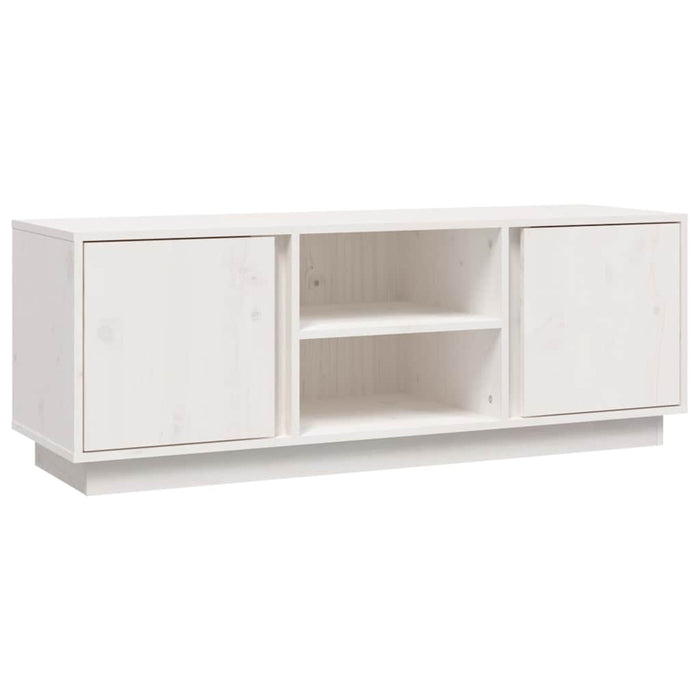 Comodă TV, alb, 110x35x40,5 cm, lemn masiv de pin WALTI