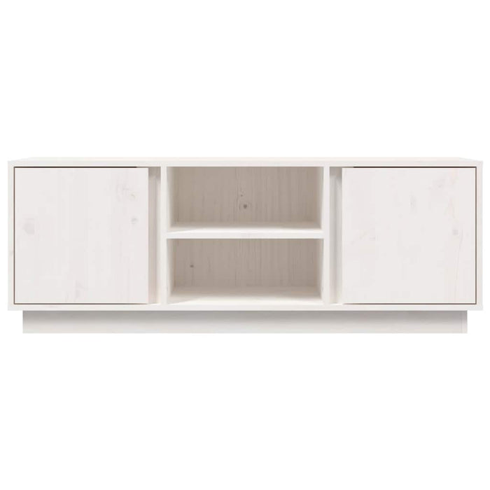 Comodă TV, alb, 110x35x40,5 cm, lemn masiv de pin WALTI