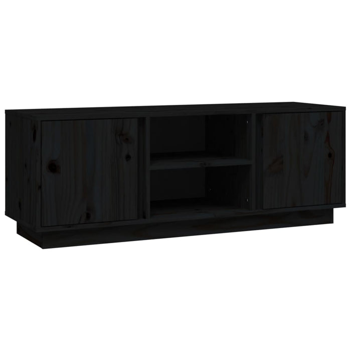 Comodă TV, negru, 110x35x40,5 cm, lemn masiv de pin WALTI