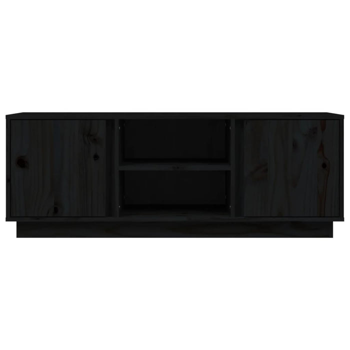 Comodă TV, negru, 110x35x40,5 cm, lemn masiv de pin WALTI