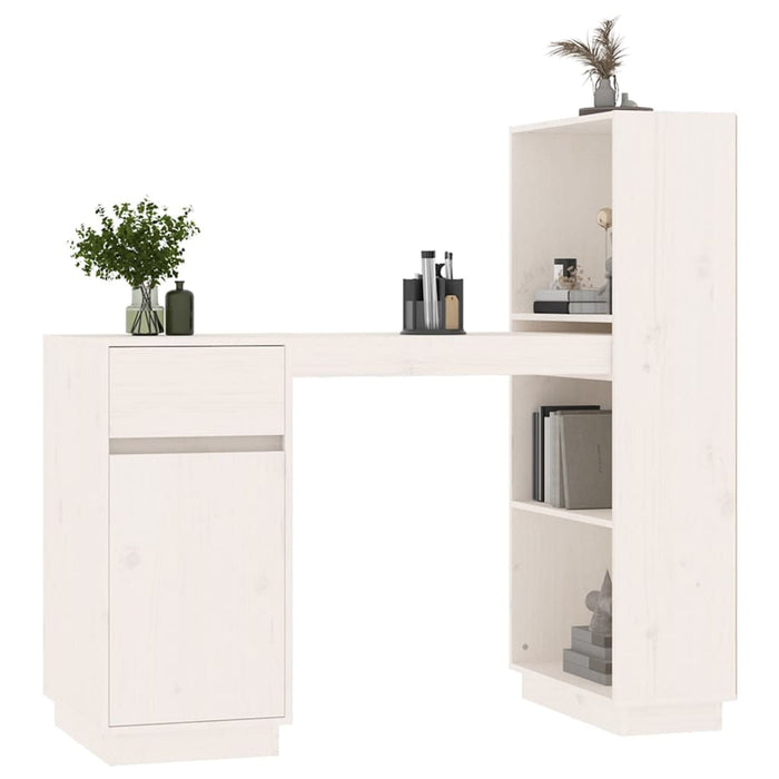 Birou, alb, 110x53x117 cm, lemn masiv de pin - WALTI WALTI
