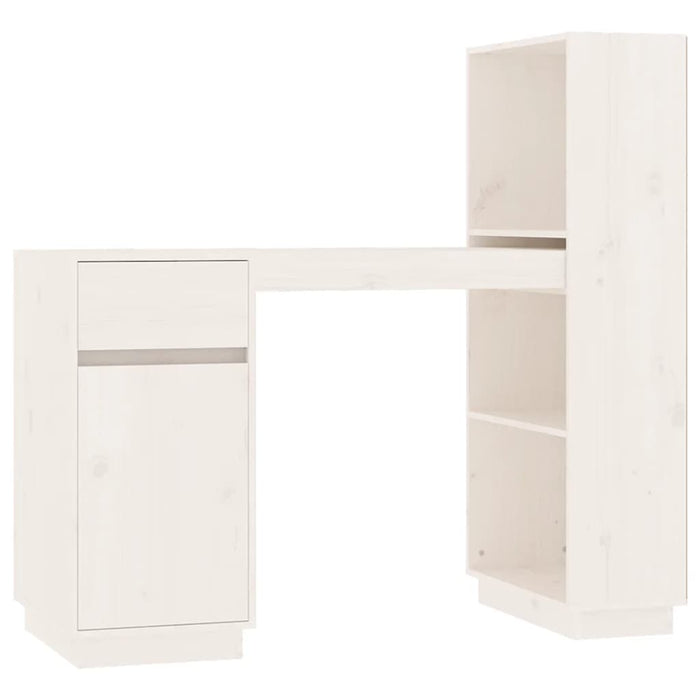 Birou, alb, 110x53x117 cm, lemn masiv de pin - WALTI WALTI