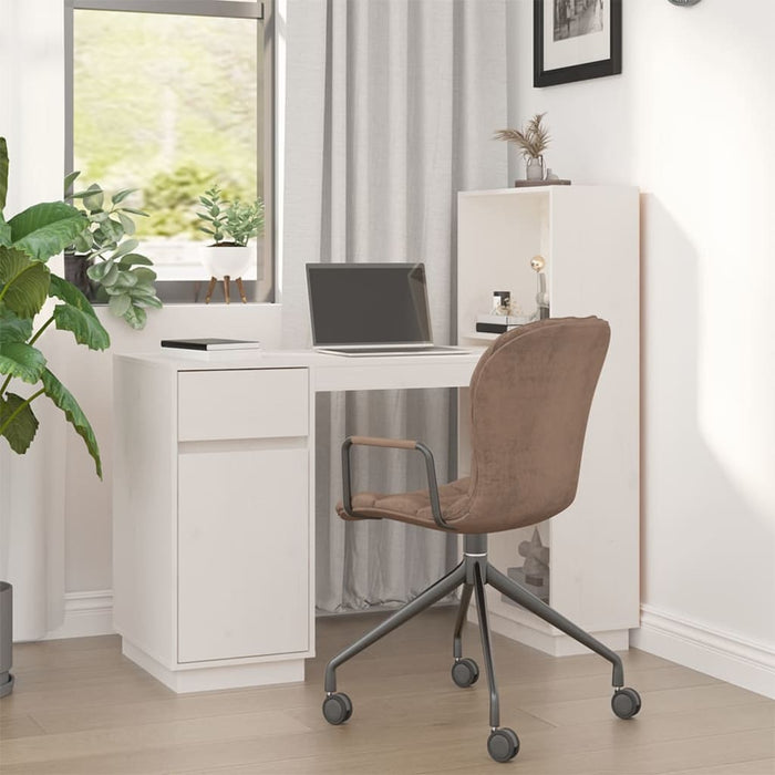 Birou, alb, 110x53x117 cm, lemn masiv de pin - WALTI WALTI