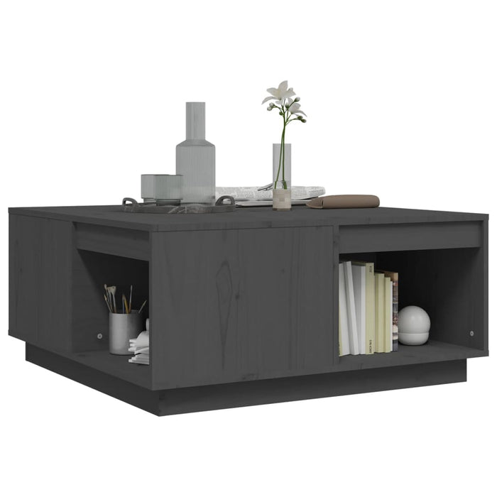 Măsuță de cafea, gri, 80x81x36,5 cm, lemn masiv de pin - WALTI WALTI