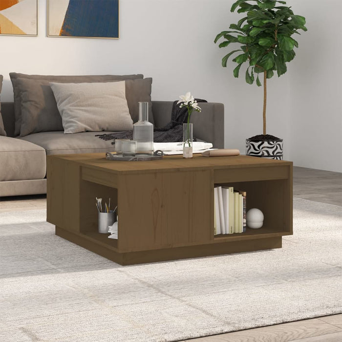 Măsuță de cafea, maro miere, 80x81x36,5 cm, lemn masiv de pin - WALTI WALTI