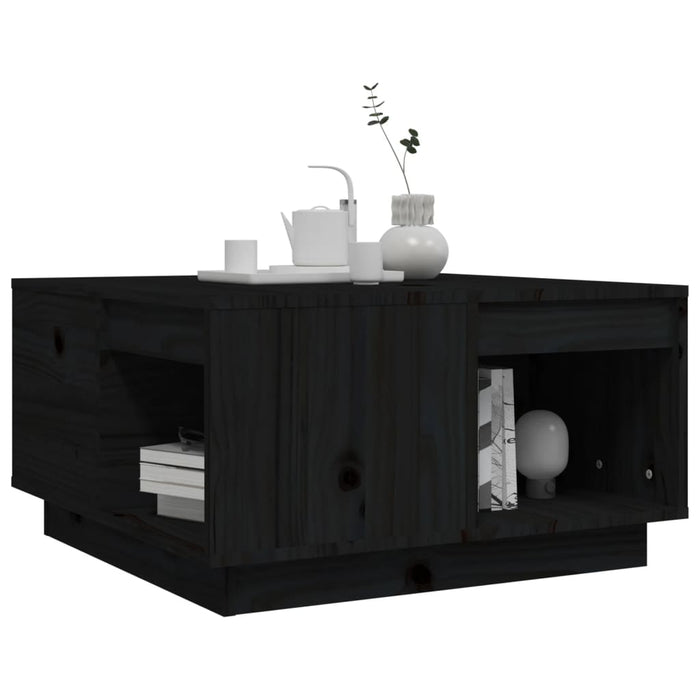 Măsuță de cafea, negru, 60x61x32,5 cm, lemn masiv de pin - WALTI WALTI