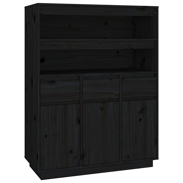 Dulap înalt, negru, 89x40x116,5 cm, lemn masiv de pin WALTI
