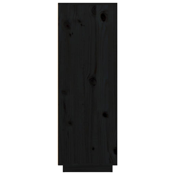 Dulap înalt, negru, 89x40x116,5 cm, lemn masiv de pin WALTI