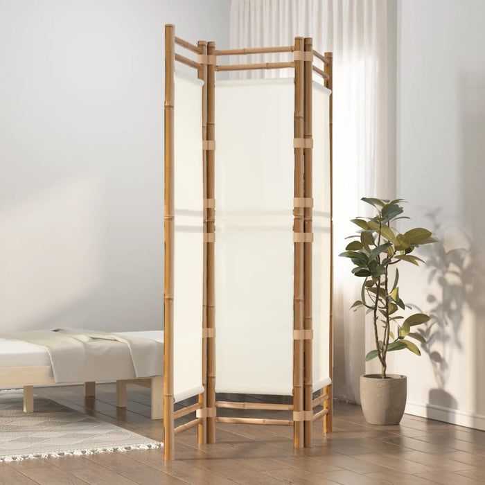 Separator de cameră pliabil cu 3 panouri 120 cm bambus și pânză - WALTI WALTI