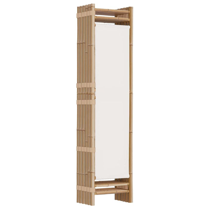 Separator de cameră pliabil cu 6 panouri 240 cm bambus și pânză WALTI
