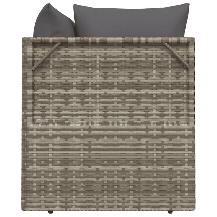 Set mobilier de grădină cu perne, 3 piese, gri, poliratan - WALTI WALTI