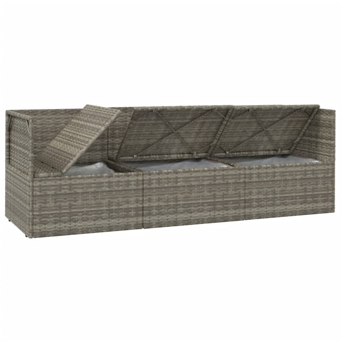 Set mobilier de grădină cu perne, 3 piese, gri, poliratan - WALTI WALTI