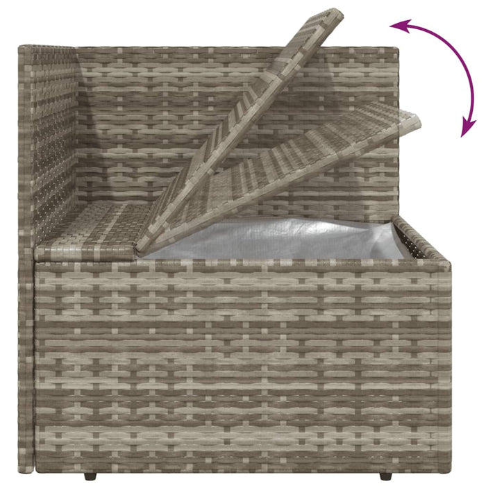 Set mobilier de grădină cu perne, 3 piese, gri, poliratan - WALTI WALTI