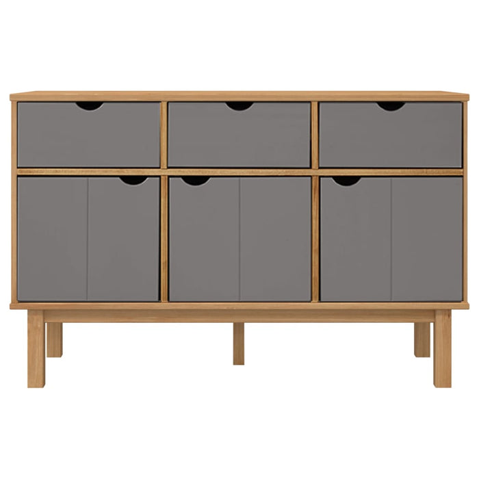 Servantă OTTA, maro și gri, 114x43x73,5 cm, lemn masiv de pin - WALTI WALTI