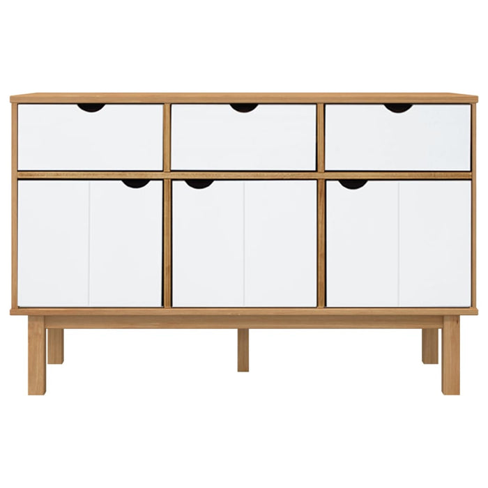 Servantă OTTA, maro și alb, 114x43x73,5 cm, lemn masiv de pin - WALTI WALTI