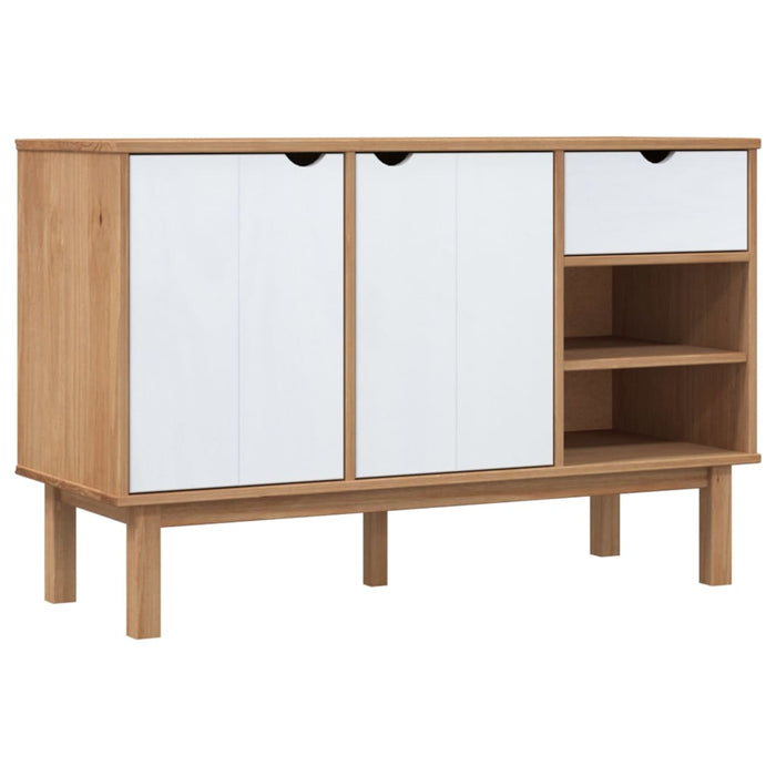 Servantă OTTA, maro și alb, 114x43x73,5 cm, lemn masiv de pin - WALTI WALTI