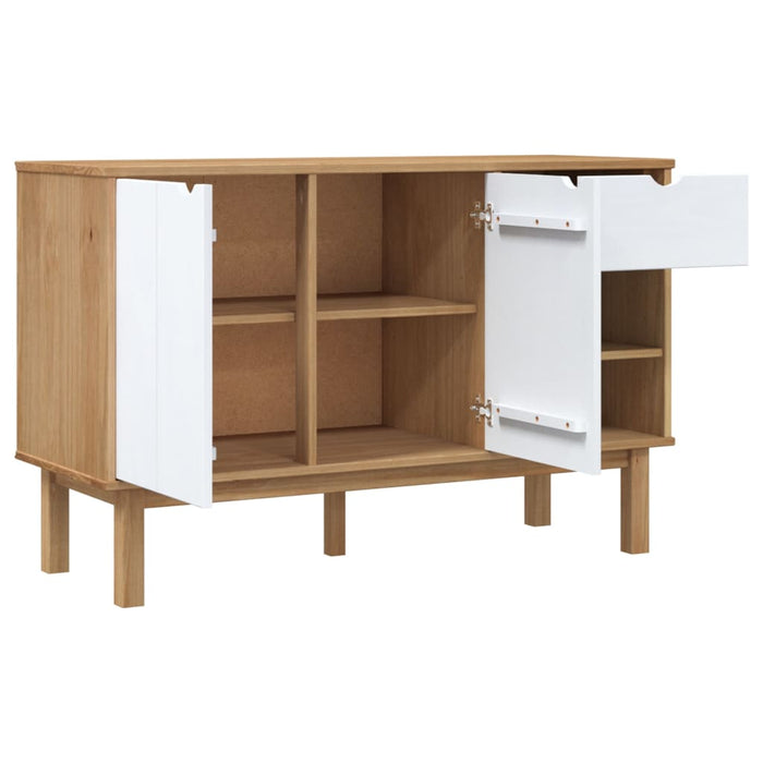 Servantă OTTA, maro și alb, 114x43x73,5 cm, lemn masiv de pin - WALTI WALTI