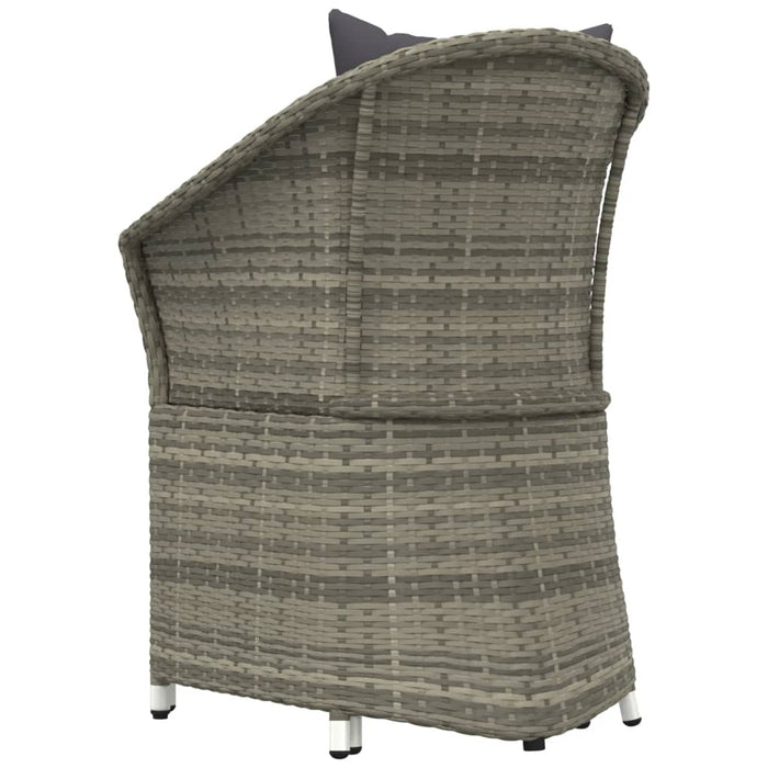 Set mobilier de grădină cu perne, 2 piese, gri, poliratan - WALTI WALTI