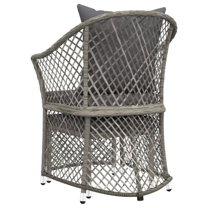 Set mobilier de grădină cu perne, 2 piese, gri, poliratan - WALTI WALTI