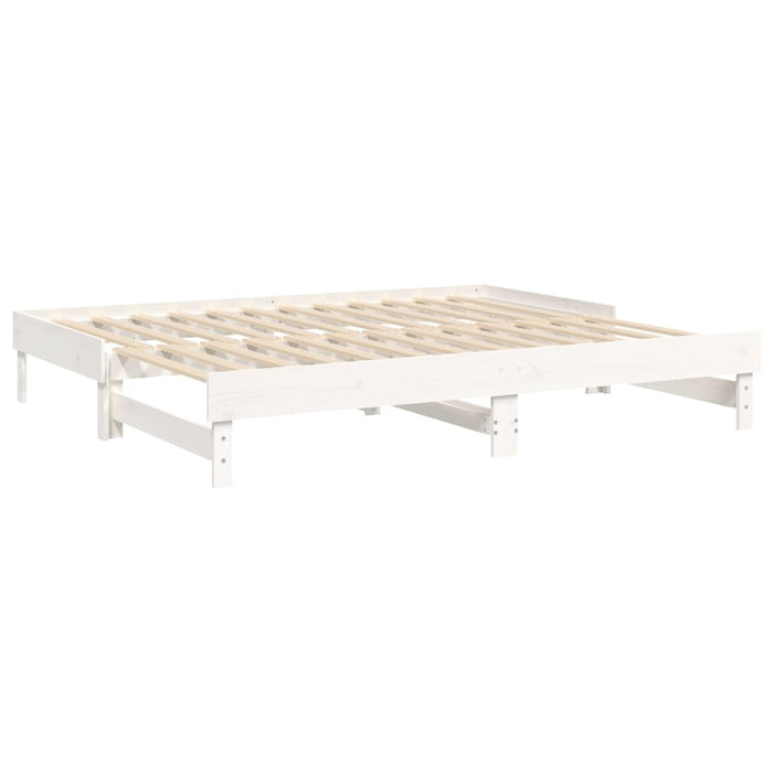 Pat de zi extensibil, alb, 2x(100x200) cm, lemn masiv de pin - WALTI WALTI