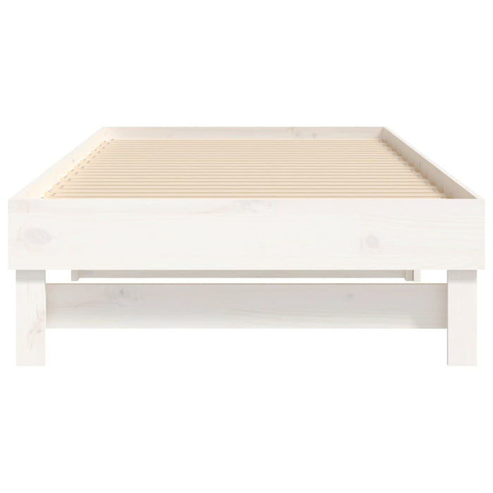 Pat de zi extensibil, alb, 2x(100x200) cm, lemn masiv de pin - WALTI WALTI