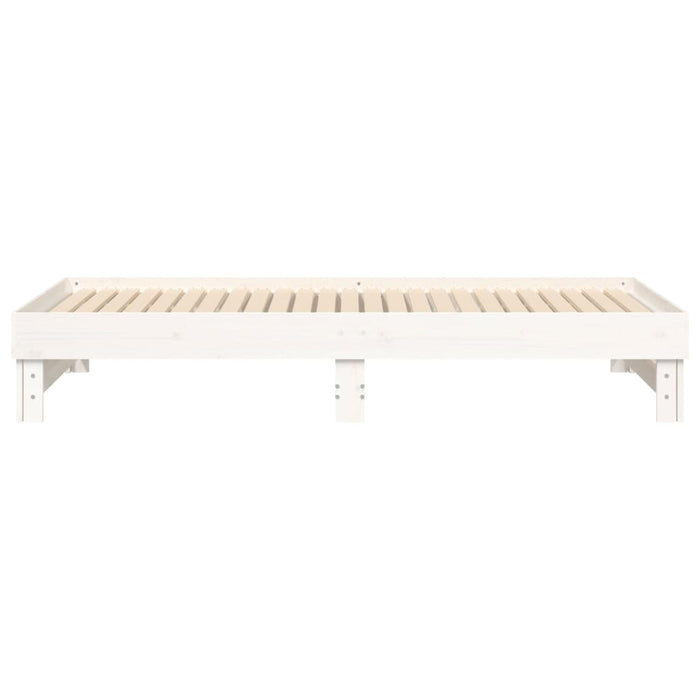 Pat de zi extensibil, alb, 2x(100x200) cm, lemn masiv de pin - WALTI WALTI
