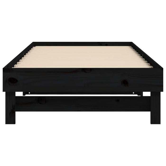 Pat de zi extensibil, negru, 2x(90x190) cm, lemn masiv de pin - WALTI WALTI