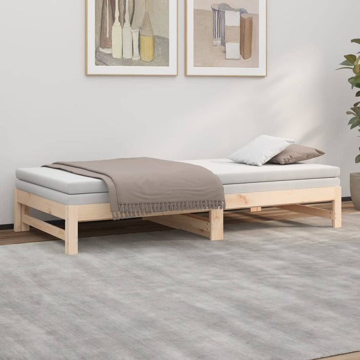 Pat de zi extensibil, 2x(80x200) cm, lemn masiv de pin - WALTI WALTI