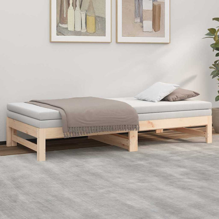 Pat de zi extensibil, 2x(75x190) cm, lemn masiv de pin WALTI
