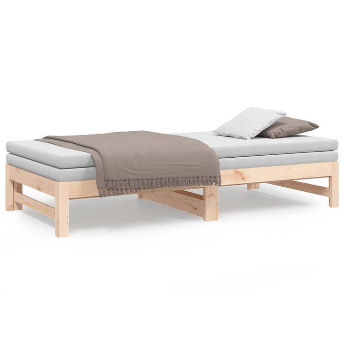 Pat de zi extensibil, 2x(75x190) cm, lemn masiv de pin WALTI