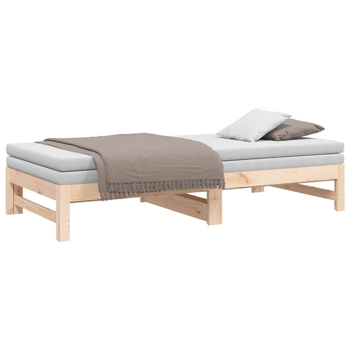 Pat de zi extensibil, 2x(75x190) cm, lemn masiv de pin WALTI