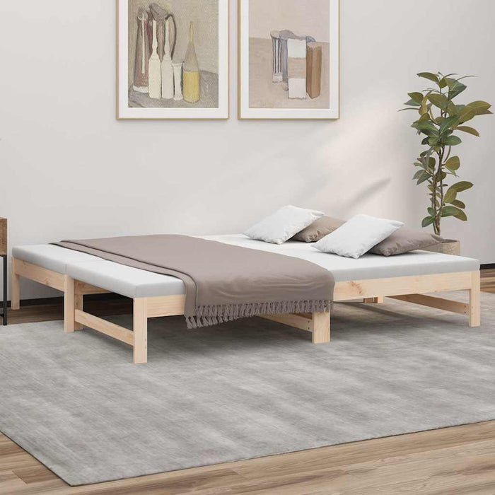 Pat de zi extensibil, 2x(75x190) cm, lemn masiv de pin WALTI
