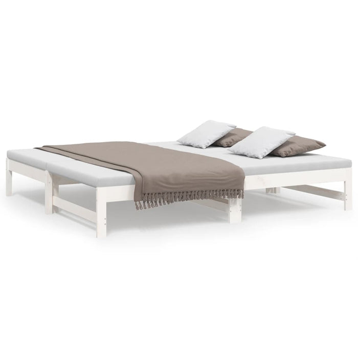 Pat de zi extensibil, alb, 2x(75x190) cm, lemn masiv de pin - WALTI WALTI