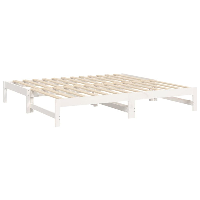 Pat de zi extensibil, alb, 2x(75x190) cm, lemn masiv de pin - WALTI WALTI