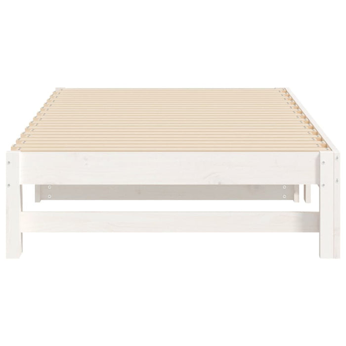 Pat de zi extensibil, alb, 2x(75x190) cm, lemn masiv de pin - WALTI WALTI