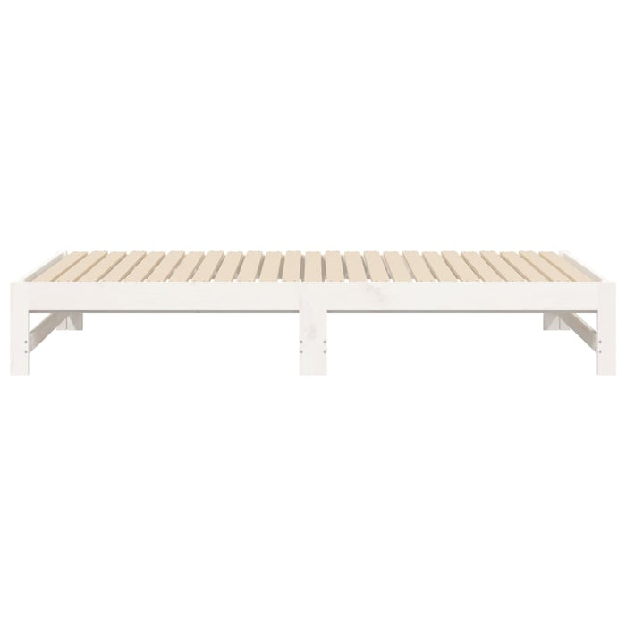 Pat de zi extensibil, alb, 2x(75x190) cm, lemn masiv de pin - WALTI WALTI