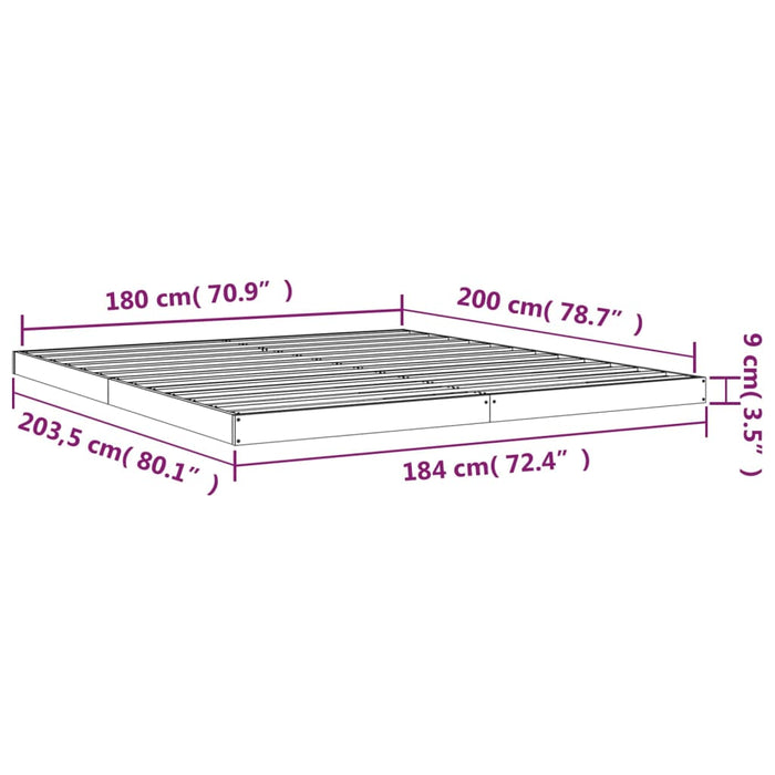 Cadru de pat Super King, alb, 180x200 cm, lemn masiv de pin - WALTI WALTI