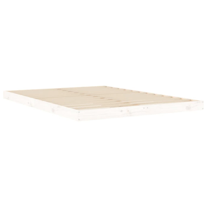 Cadru de pat dublu, alb, 135x190 cm, lemn masiv de pin WALTI