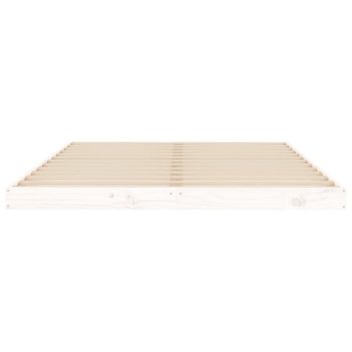 Cadru de pat dublu, alb, 135x190 cm, lemn masiv de pin WALTI