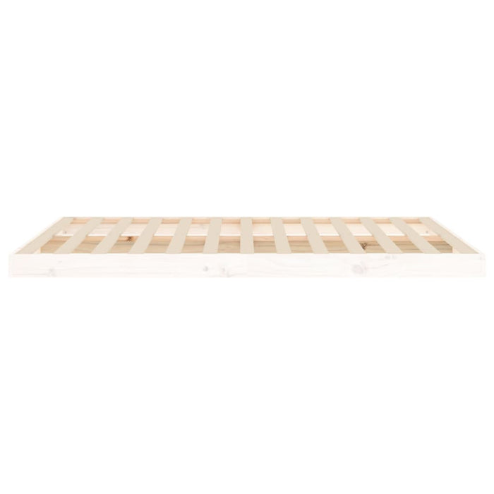 Cadru de pat dublu, alb, 135x190 cm, lemn masiv de pin WALTI