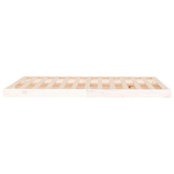 Cadru de pat dublu mic, 120x190 cm, alb, lemn masiv de pin WALTI