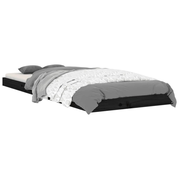 Cadru de pat, negru, 75x190 cm, mic, single, lemn masiv de pin - WALTI WALTI