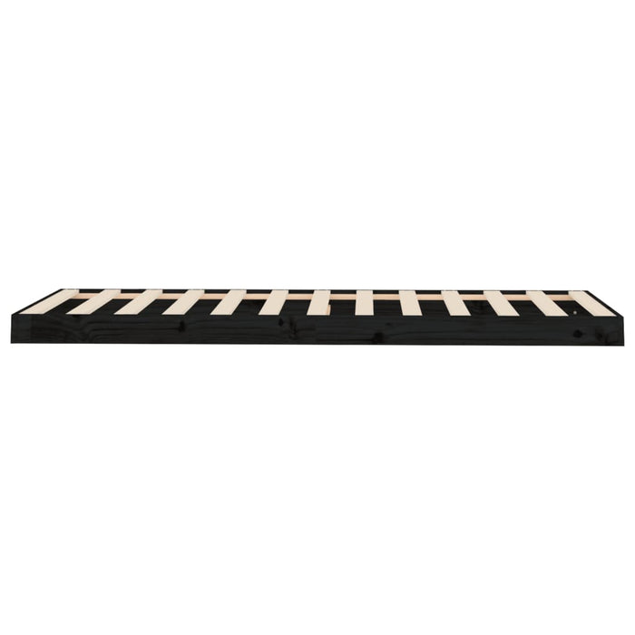 Cadru de pat, negru, 75x190 cm, mic, single, lemn masiv de pin - WALTI WALTI