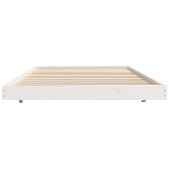 Cadru pat fără saltea, alb, 100x200 cm, lemn masiv pin - WALTI WALTI