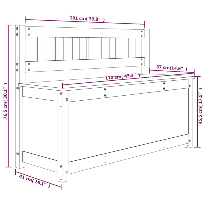 Bancă, alb, 110x41x76,5 cm, lemn masiv de pin - WALTI WALTI