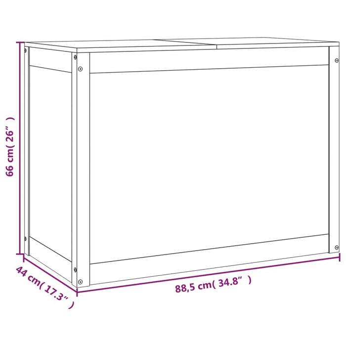 Cutie de rufe, gri, 88,5x44x66 cm, lemn masiv de pin - WALTI WALTI