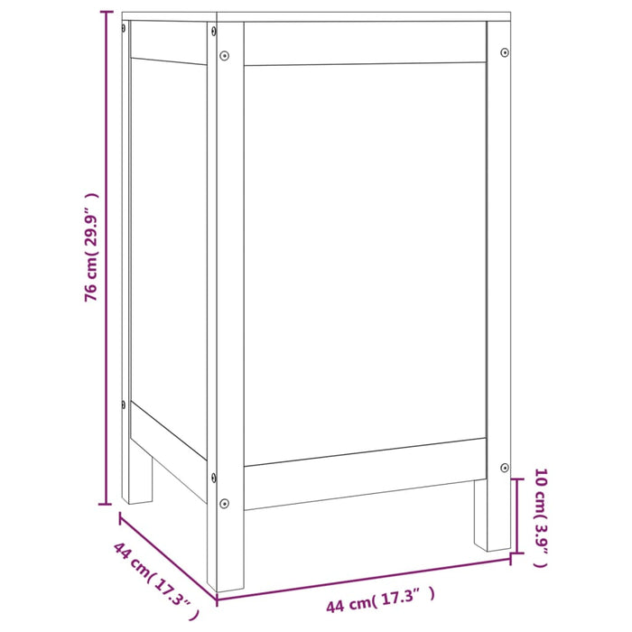 Cutie de rufe, gri, 44x44x76 cm, lemn masiv de pin - WALTI WALTI