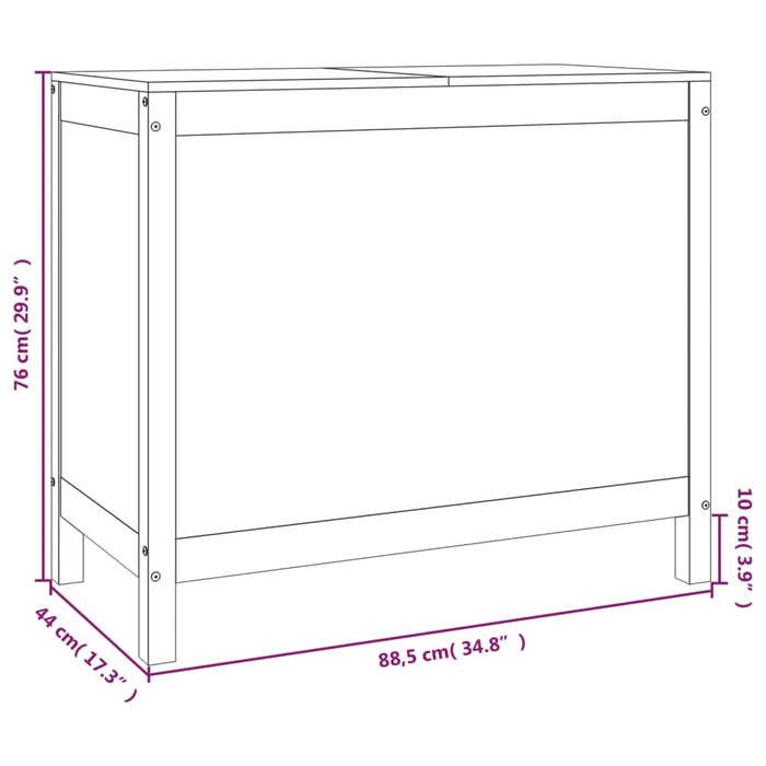 Cutie de rufe, negru, 88,5x44x76 cm, lemn masiv de pin - WALTI WALTI