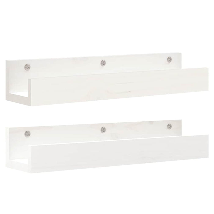 Rafturi de perete, 2 buc., alb, 50x12x9 cm, lemn masiv de pin - WALTI WALTI