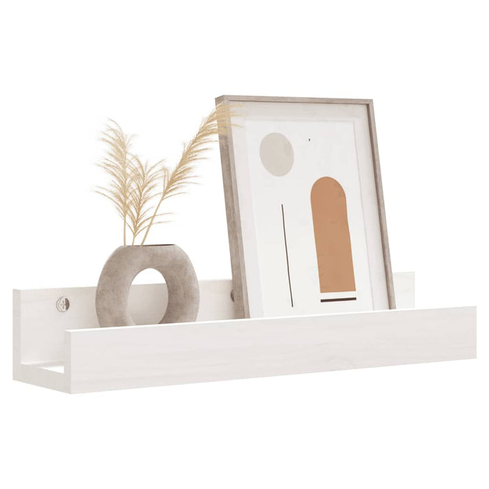 Rafturi de perete, 2 buc., alb, 50x12x9 cm, lemn masiv de pin - WALTI WALTI